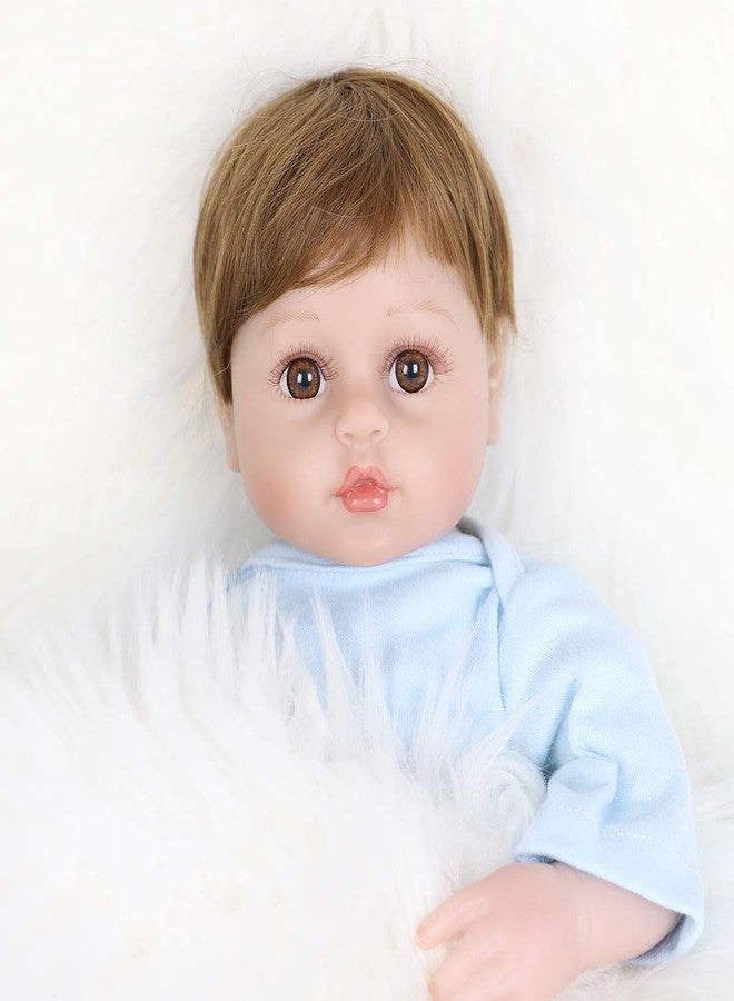 ENADOLL Reborn Baby Doll Realistic Silicone Vinyl Baby Blue Dog Boy 16 inch Weighted Soft Body Lifelike Doll Gift Set for Ages 3+ - Image 4